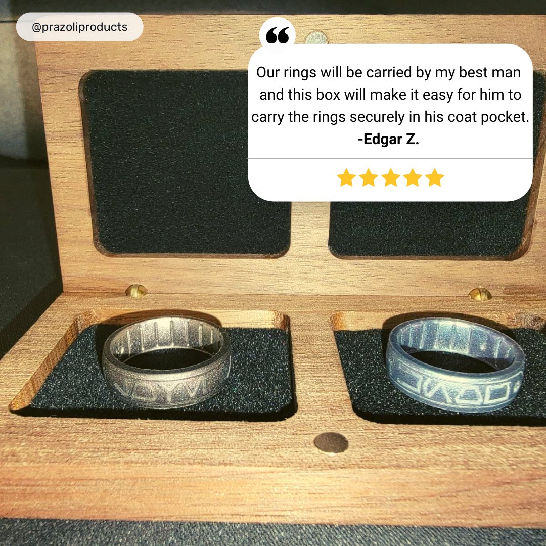 prazoliproducts's tweet image. 🥰 When the officiant asks for the ring and the ring bearer steps up but drops the ring! @prazoliproducts wedding ring bearer box latch ensures your rings are 100% secure. 

We’re excited for your wedding, Edgar!

Buy now. Link in bio! 

#rusticringbox #boxofweddingring