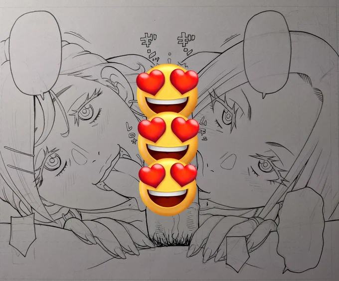 ネームで人物の位置逆に描いちゃったけど無事修正。 