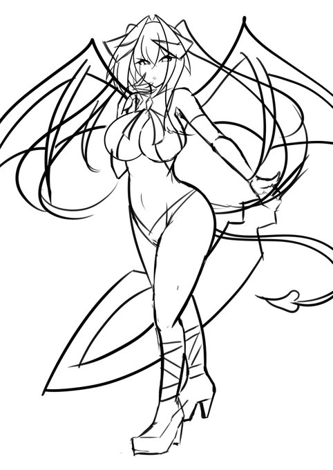 最初にざっと描いて、調整して清書して色塗って完成なのが私の絵_(:3 」∠)_ 