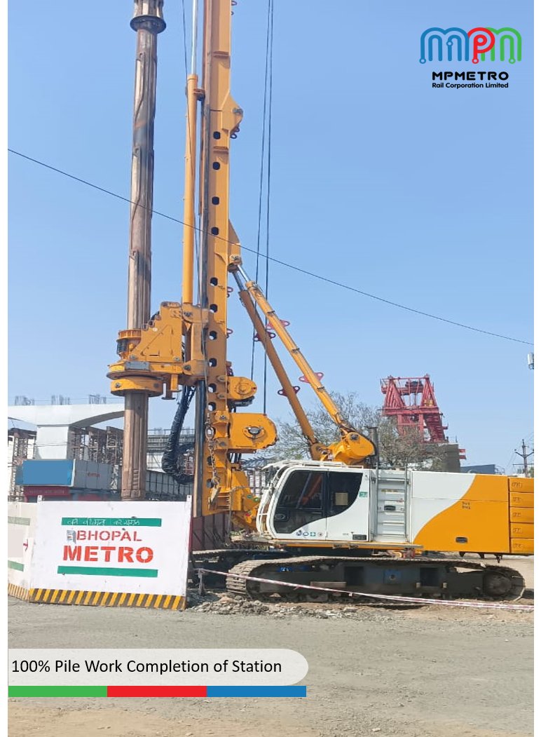 Bhopal Metro Priority Corridor Work Is In Full Swing.
Another Milestone Achieved,
100% Pile Foundation Work Completed For Metro Stations.
#BhopalMetro #construction #ConstructionComplete #MetroStation