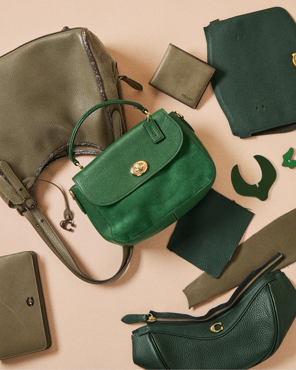 Coach's tweet photo. Wondering how our #CoachReLoved and Repair Workshop craftspeople turned preloved, deconstructed bags into a dino puzzle? We'll fill in the missing 🧩s. Shop now: https://t.co/6dmVw5VkDL. #CoachNY https://t.co/hjOfb0mZ1L