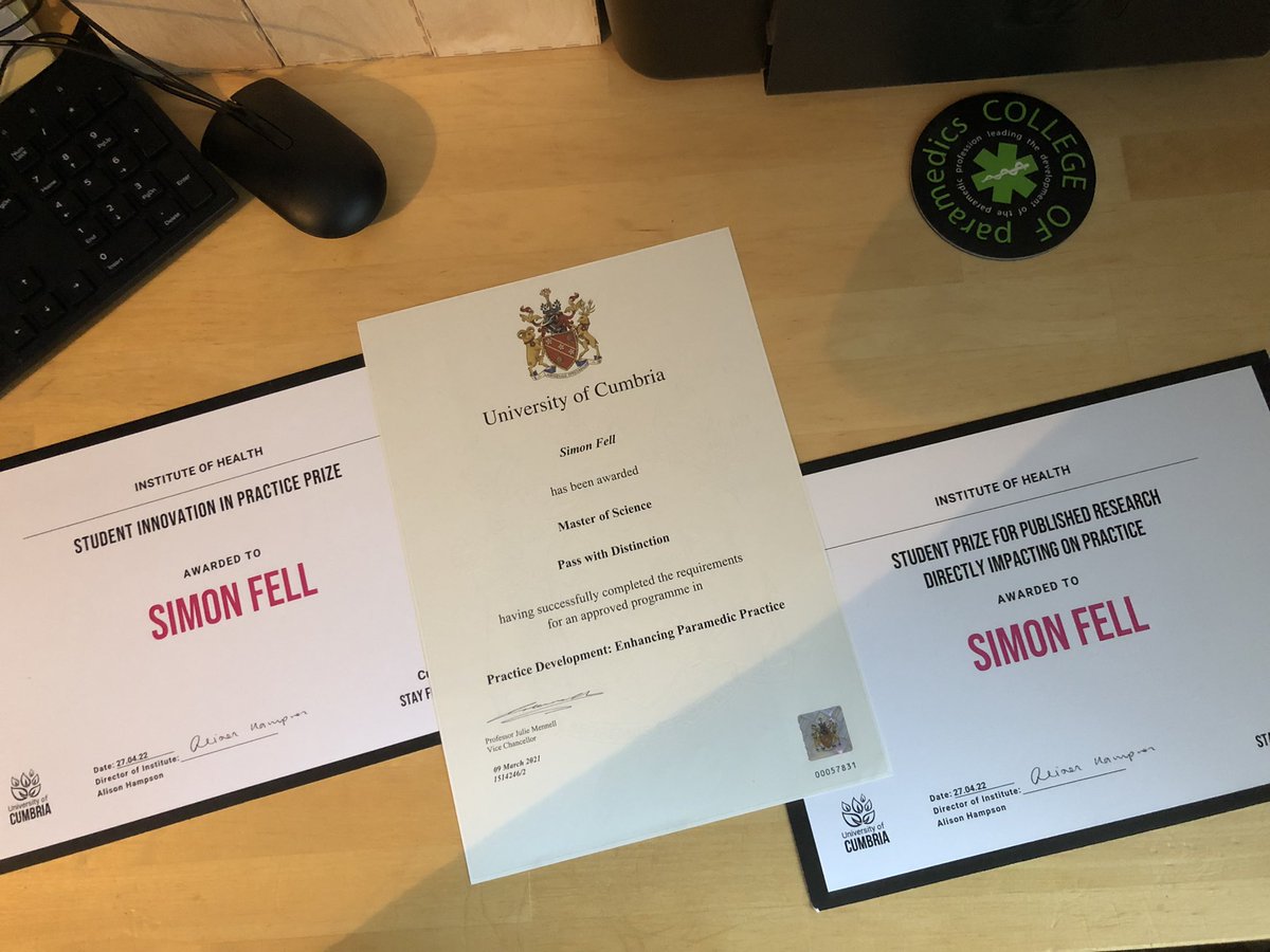 Anyone thinking of studying <a href="/CumbriaUni/">University of Cumbria</a> I can highly recommend it! Great three years and delighted to receive my degree and prizes awarded at graduation. Many thanks to <a href="/alfell25/">Anne-Louise Fell</a>, @steve8ell, Sharon Seddon and Dr Ian Corrie. <a href="/uocparamedics/">CumbriaUniParamedics</a>