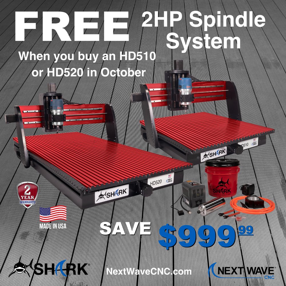 nextwavecnc's tweet image. Get a free 2HP Spindle System when you buy an HD510 or HD520 in October! 😍 ow.ly/bvk630srxOH