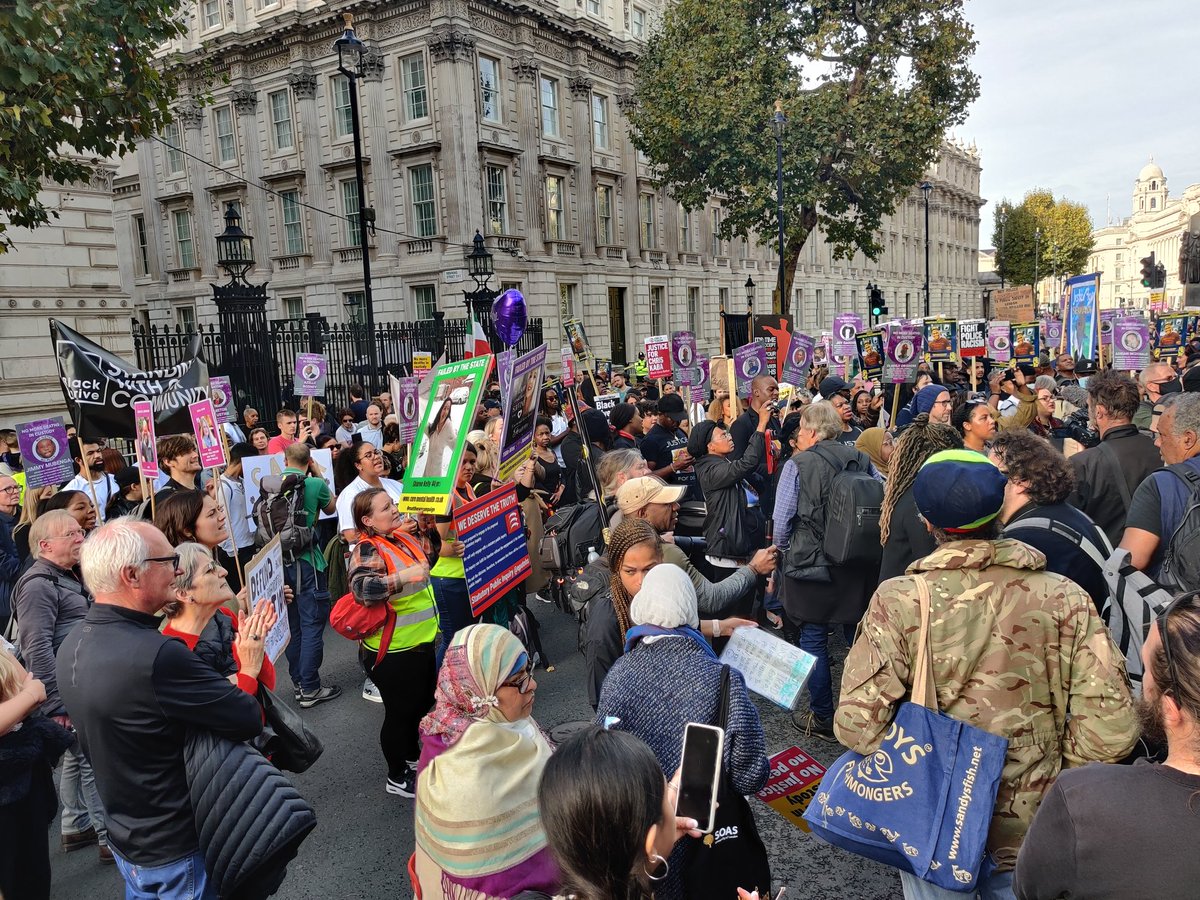 Huge crowd outside of Downing Street at end of the United Families and Friends Campaign remembrance procession