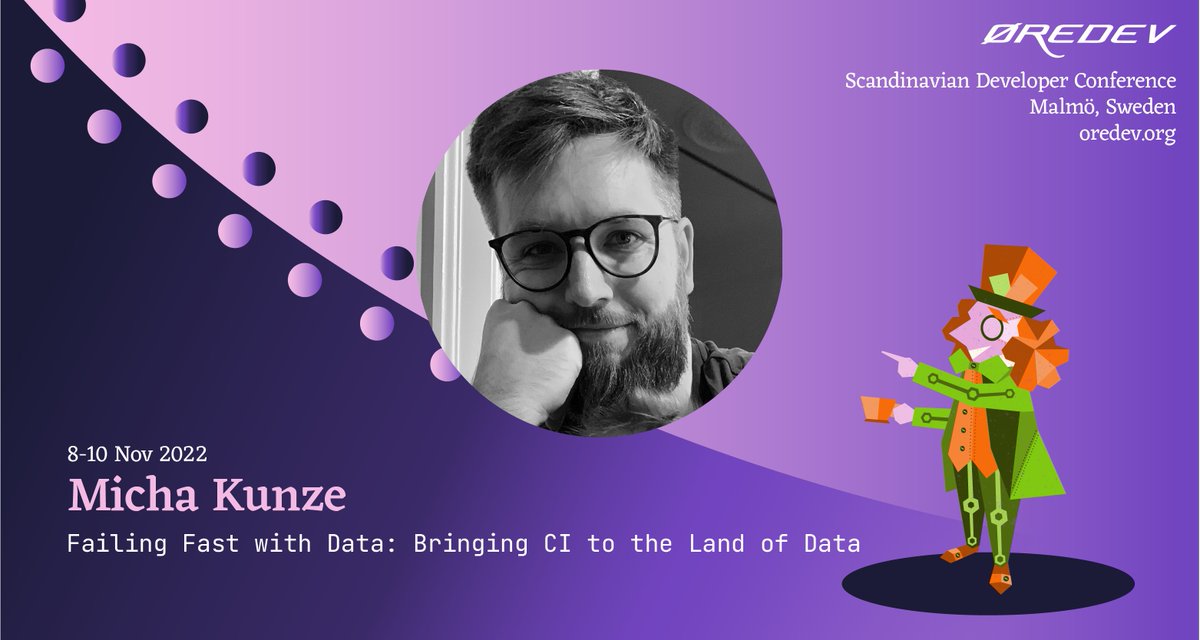 Øredev (@oredev) on Twitter photo Failing fast with data has lots of value. Join <a href="/mbakunze/">Micha Kunze</a>'s session "Failing Fast with Data: Bringing CI to the Land of Data" to learn about the values and much more! 👏
oredev.org/line-up/micha-… Failing fast with data has lots of value. Join <a href="/mbakunze/">Micha Kunze</a>'s session "Failing Fast with Data: Bringing CI to the Land of Data" to learn about the values and much more! 👏
oredev.org/line-up/micha-…