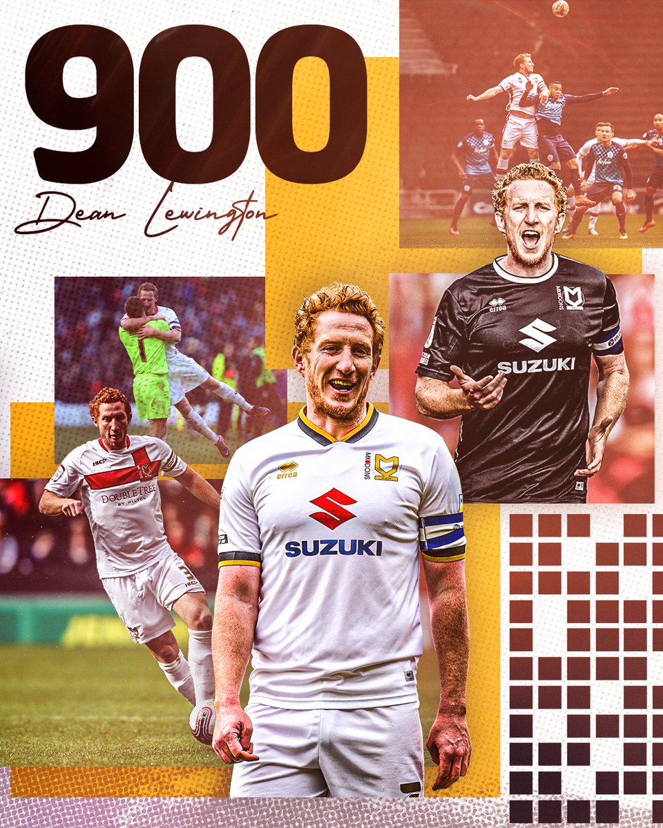 SkyBetLeagueOne's tweet photo. ✅ A 900th career appearance for @MKDonsFC's Dean Lewington this afternoon!

A phenomenal achievement. 👏

#EFL | #SkyBetLeagueOne https://t.co/yfdYUVg1LX