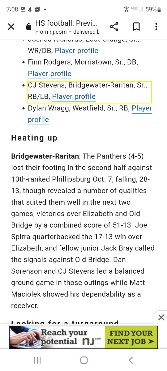 Appreciative and humbled to be listed as one of the top players in the North 1, Group 5 bracket by <a href="/HSSportsNJ/">NJ.com HS Sports</a> and <a href="/MikeKinneyHS/">Mike Kinney</a> 
<a href="/BRHSPantherFB/">BRHSPantherFB</a>