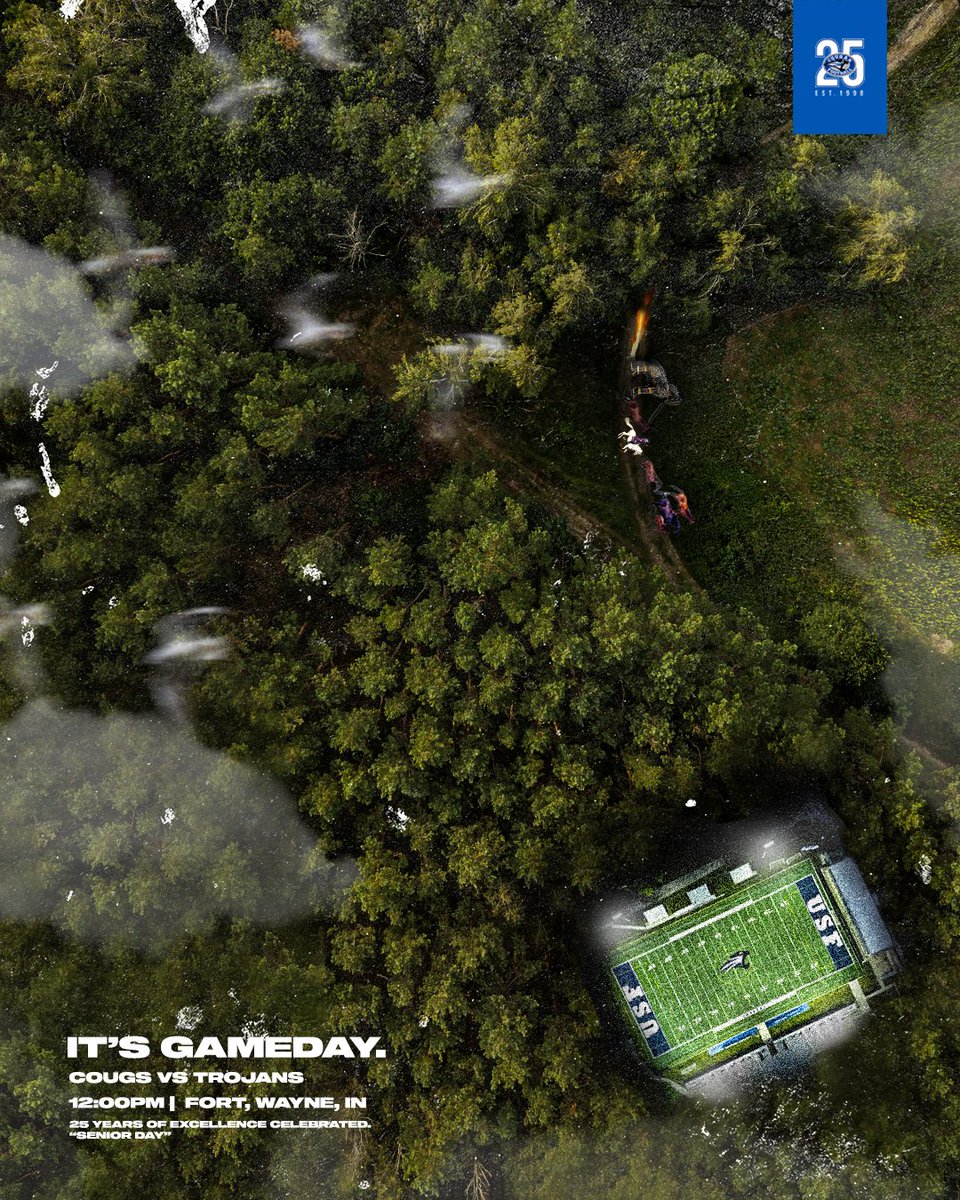 Go time, the trojans are coming...

Senior day, with 25 years of excellence celebrated.

🆚 : Taylor
📍: Fort Wayne, IN
📅 : Oct 29
🕢 : 12:00 PM EST
📺: youtube.com/watch?v=SyiZG7…

#GoCougs🐾 | #FillYourBucket