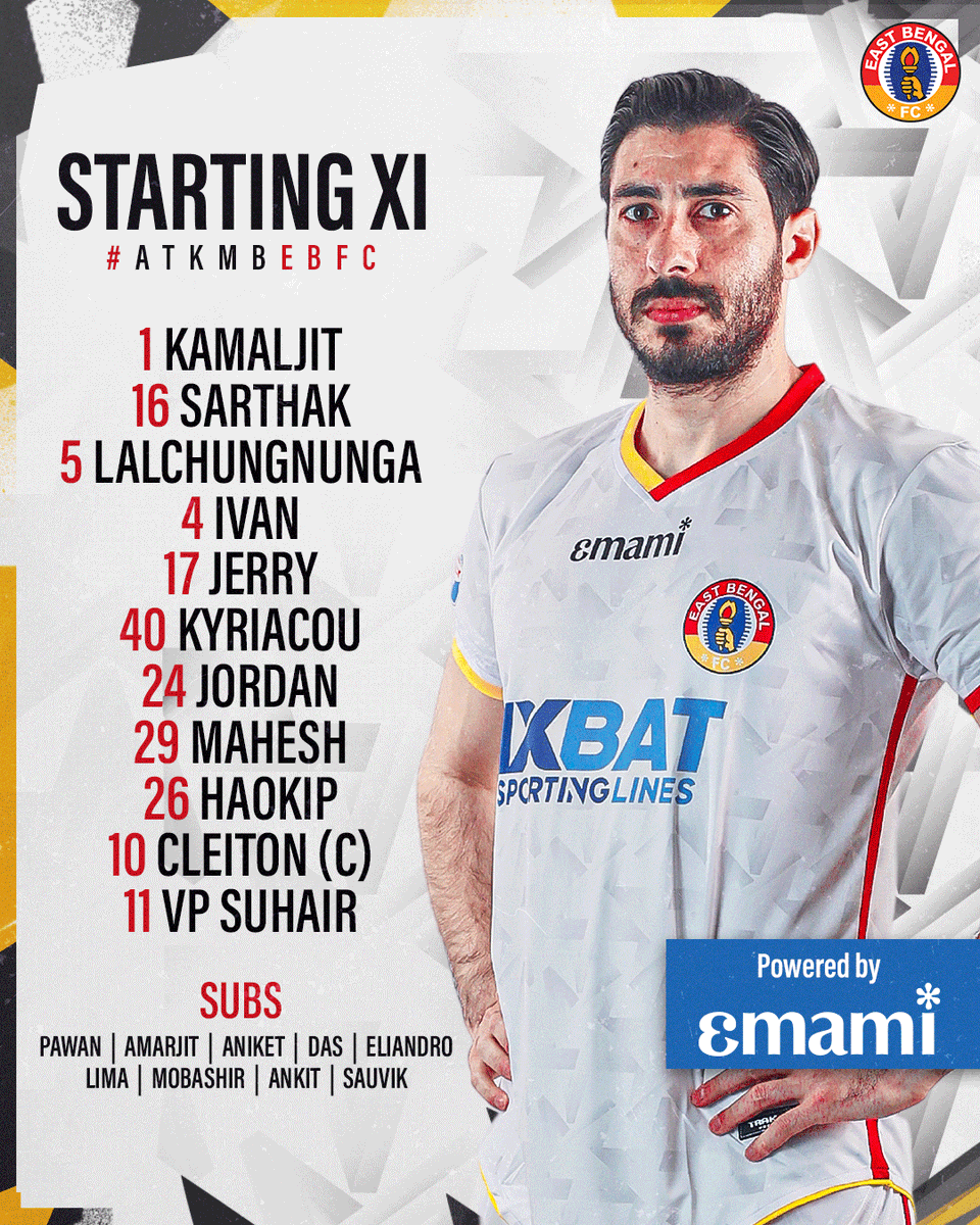 eastbengal_fc's tweet photo. Here's how we line-up for the Derby tonight 💪

#JoyEastBengal #ATKMBEBFC #HeroISL #আমাগোমশাল #KolkataDerby https://t.co/Hdqc1WXNxU