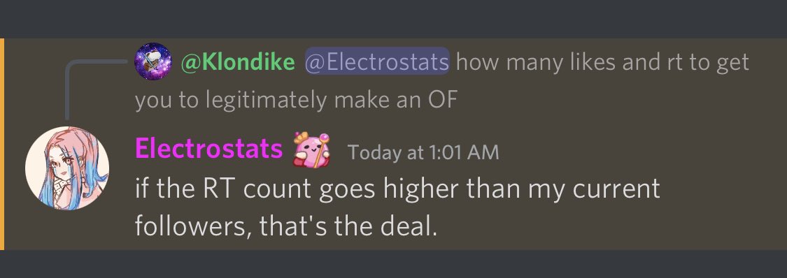 Alright Twitter, current number we need is just above 2.6k. It’s not impossible, but we need to get it. We need to make <a href="/Electrostats_/">Electrostats</a> regret making this challenge