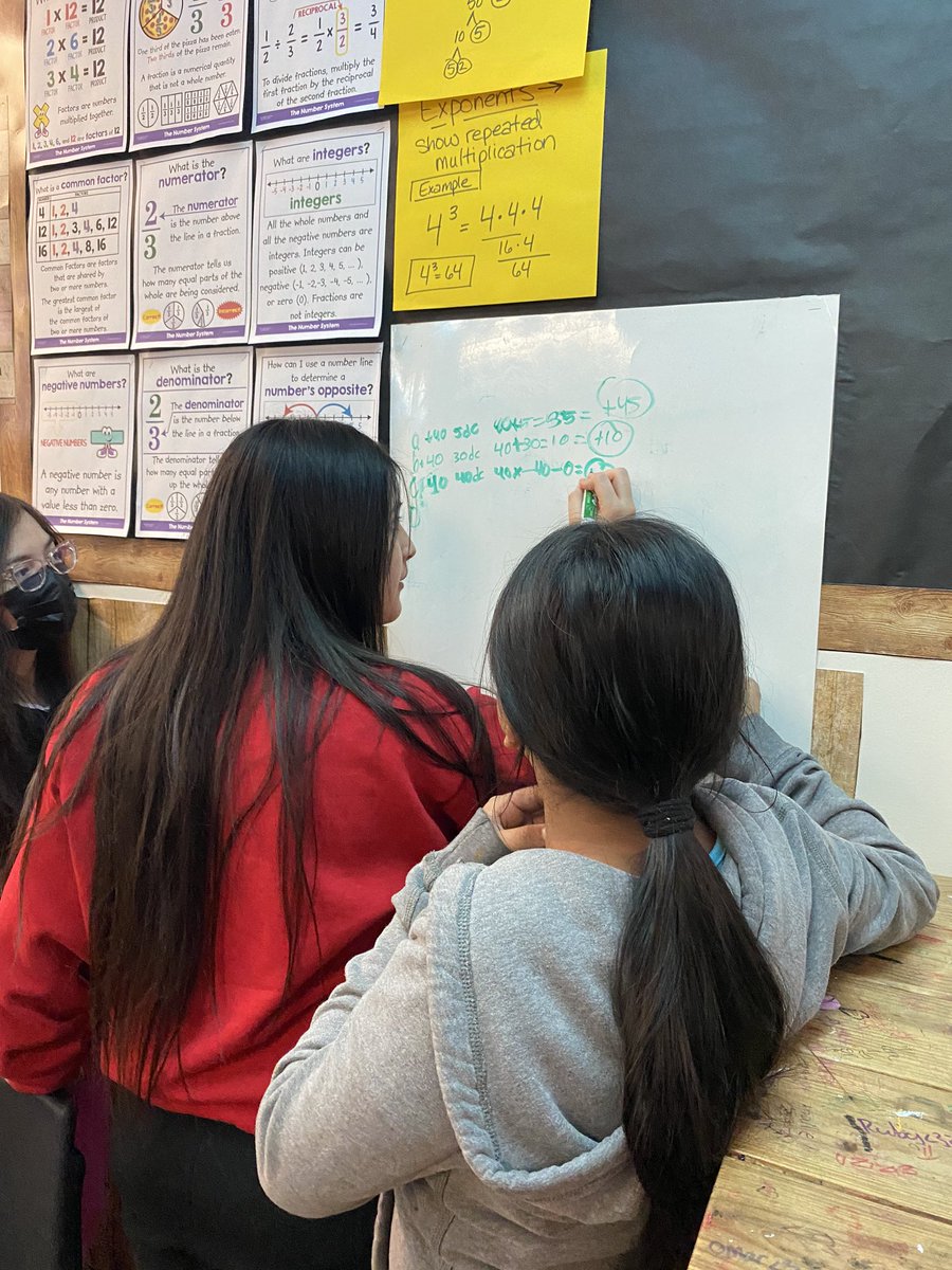 DZMS_Math_PISD's tweet photo. Dr. Hester’s Gr6 math classes are building collaboration skills by working in randomized groups. An activity over adding integers becomes a task to also build on sharing their thinking with each other and sharing the workload as a group. #PISDMathChat #buildingthinkingclassrooms https://t.co/PlIrc8K16S