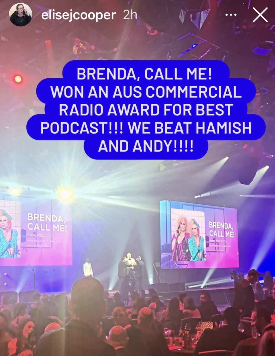 neverstopsayin's tweet photo. Congratulations to @courtneyact @WigsByVanity and all the team at @NovaPodcasts on tonight’s win for #brendacallme at the #ACRAS 🎉🎉
Thanks @elisejcooper for the lovely photo ❤️ https://t.co/yGX2aUP4eb