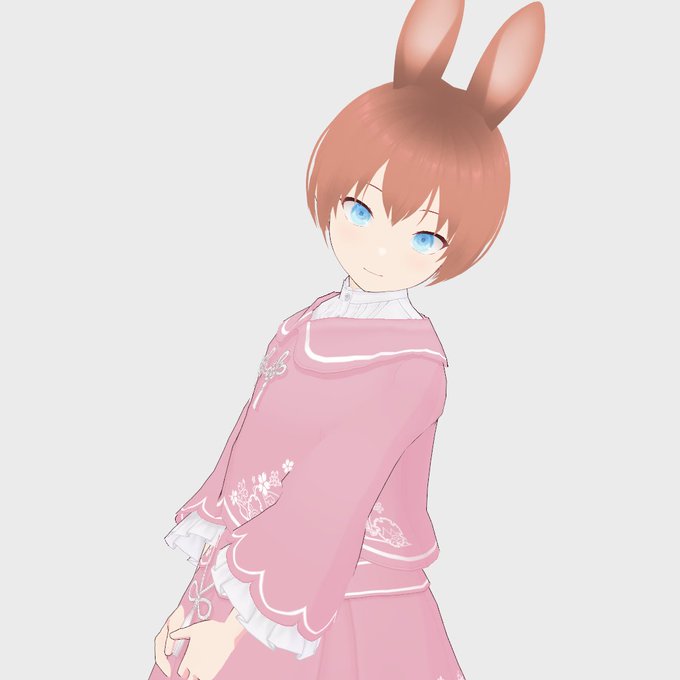 可愛い服を着せたいとき用に作ったうさみみっ子♂️
#VRoid 