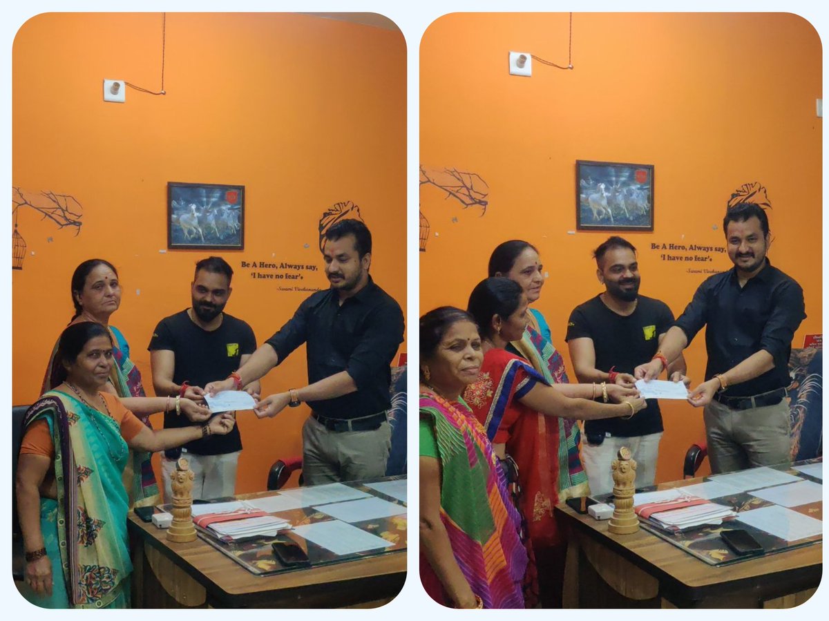 લાભ પાંચમેં શહેરી આજીવિકા કેન્દ્ર દેવગઢ બારીઆ નગરપાલિકા ખાતે કારોબારી ચેરમેન શ્રીમતી સજ્જનબા ગોહિલ, સદસ્યશ્રી ધર્મેશભાઈ કલાલ તેમજ કચેરી અધિક્ષક રવિન્દ્રસિંહ રાઠોડ દ્વારા 2 મંડળોને ધંધા રોજગાર અર્થે 7,70,000/- SEG- G બેંક લિંકેજ લોન આપવામાં આવી
<a href="/PMOIndia/">PMO India</a> <a href="/CMOGuj/">CMO Gujarat</a> <a href="/DirectorGULM/">Mission Director, GULM</a>