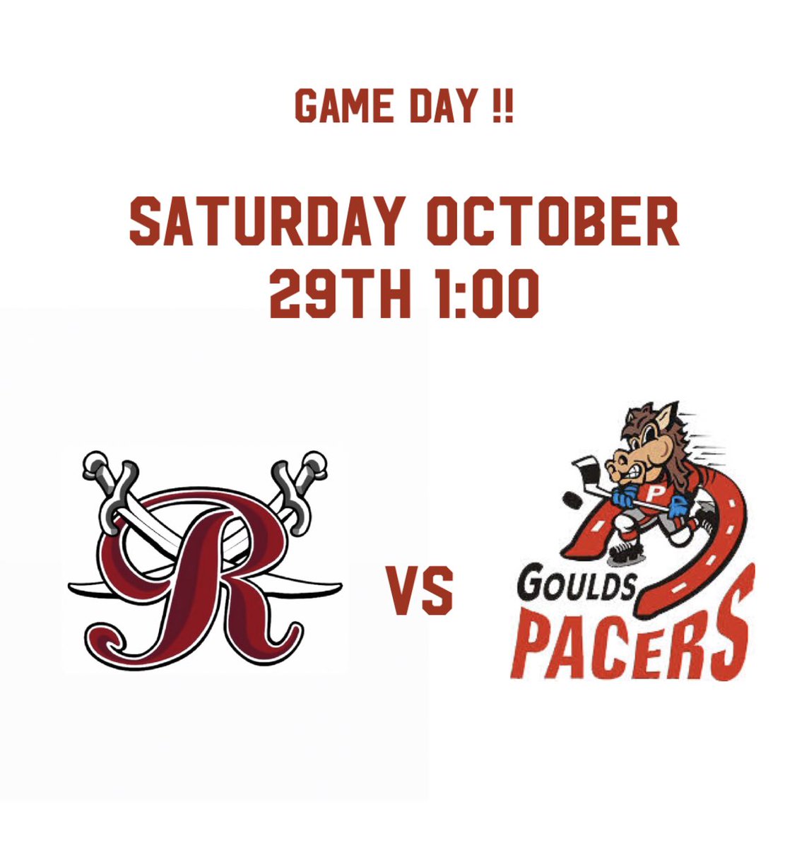 #GameDay for the boys!! Mini road trip heading to the Goulds to take on the Pacers in their barn 🥅 🏒<a href="/RenegadeProud/">Renegade Proud</a> #letsgorenegades