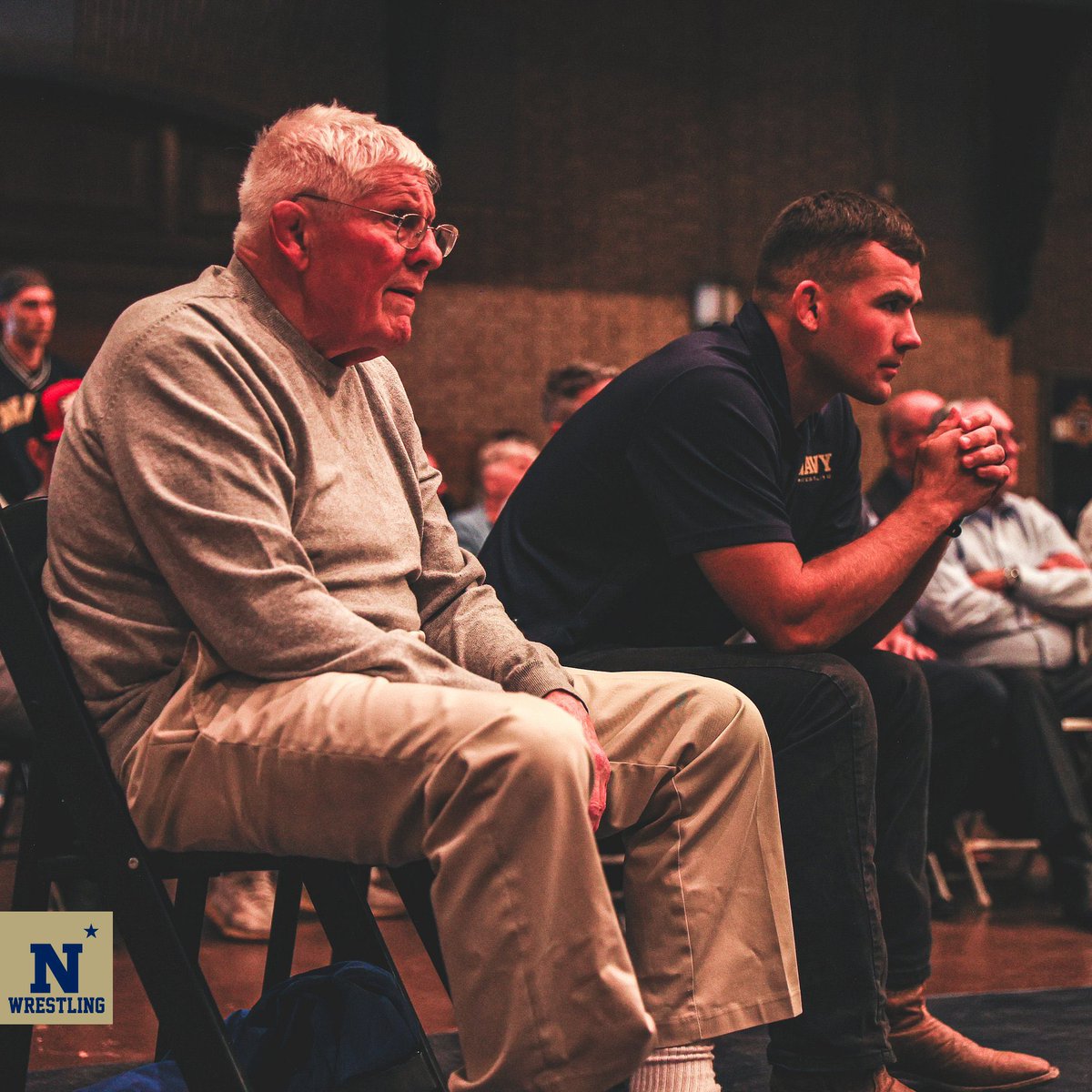 NavyWrestling's tweet photo. A special thank you goes out to our honorary coaches for last nights Blue &amp; Gold Wrestle Off! 

Class of 1966 and 2x EIWA Champ, Wayne Hicks

Class of 2020 Spencer Carey 

Class of 1975 and NCAA Champ, Dan Muthler

Class of 2018, Corey Wilding

#GoNavy⚓️ x #WinTheBattle https://t.co/zoHfDaOG4Z