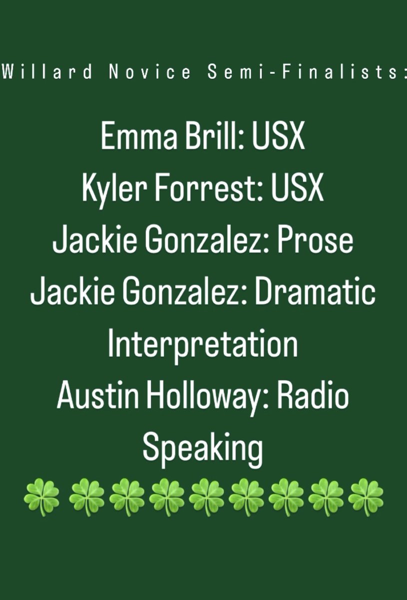 And good luck to our Novice Semi-Finalists!