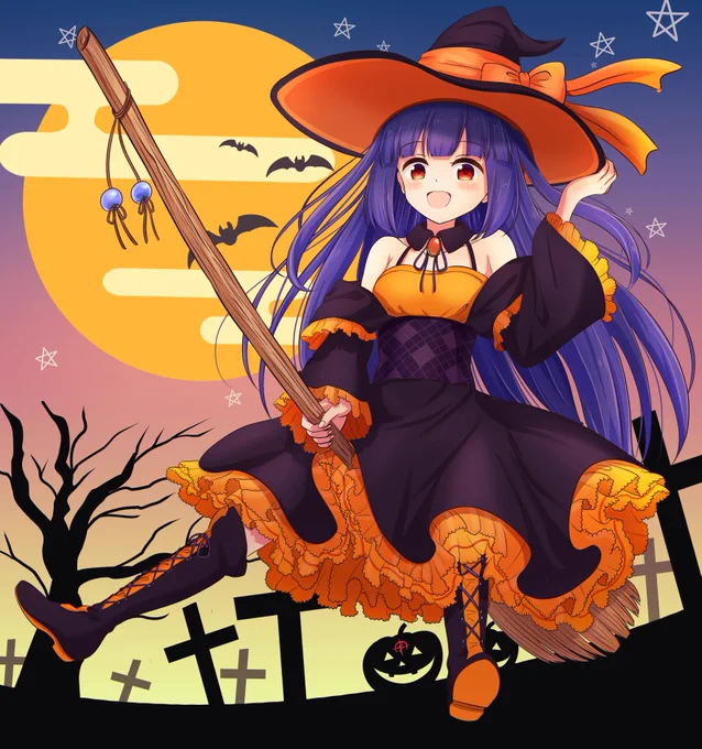 ハロウィンとこよ完成年に一度だしフリルはめったに描かないしで気合を入れて!#かくりよの門#ハロウィン 