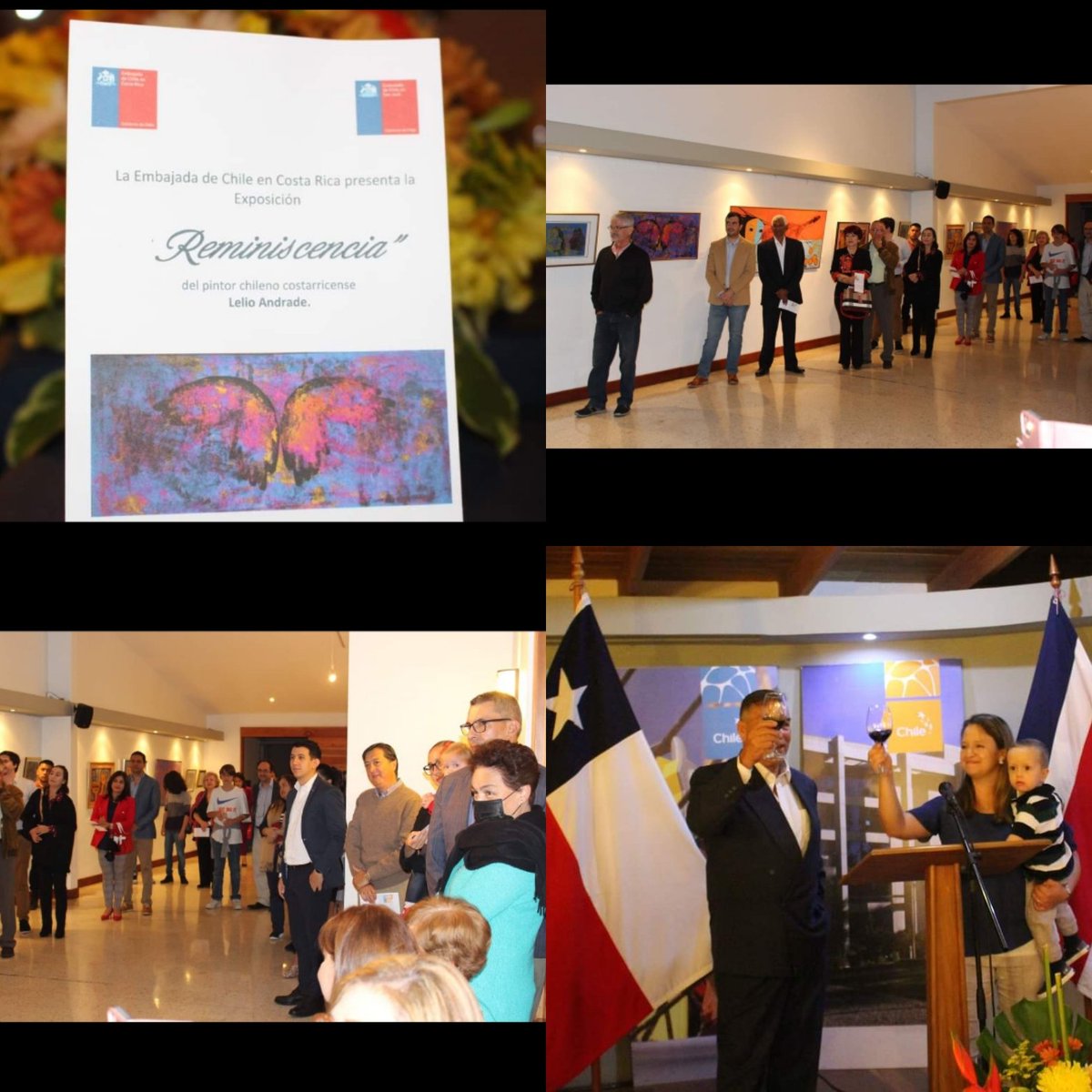 echilecostarica's tweet photo. Anoche inauguramos en nuestra Embajada la exposición "Reminiscencia", del artista 🇨🇱🇨🇷Lelio Andrade Garcia. Agradecemos a las más de 60 personas que nos acompañaron en esta actividad. La exposición se encontrará abierta al público de lunes a viernes hasta el 20 de noviembre. https://t.co/0PJ9MXwl4V