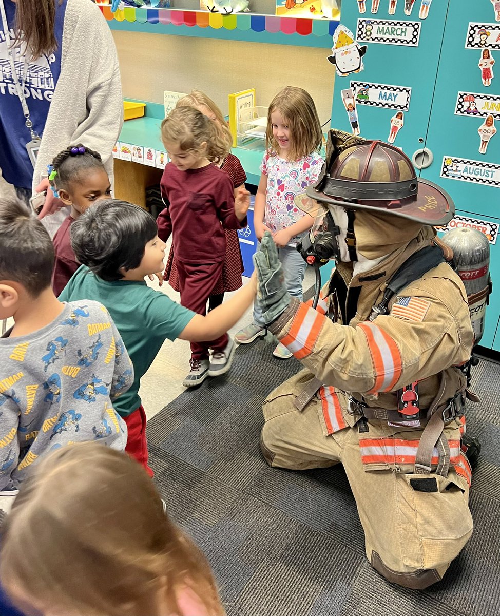 Thank you so much to <a href="/LenexaFire/">Lenexa Fire Dept.</a> for visiting Rising Star yesterday! 🚒We learned about recognizing firefighters as helpers, all about firefighters’ gear and stop, drop, and roll. The kids absolutely loved it!! ⭐️ #YouBelongHere <a href="/Miss_E_Stout/">Erin Stout</a>