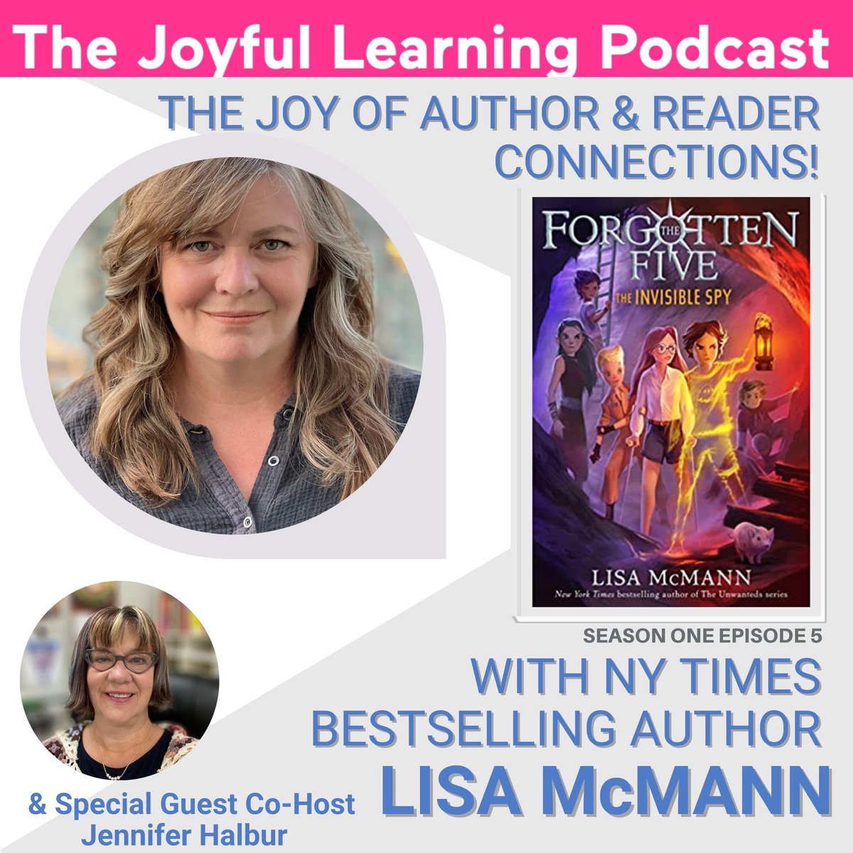 joyfullearnpod's tweet photo. 🥳🎙️Another AMAZING episode w/ @lisa_mcmann &amp; guest host @HalburJennifer! We talk abt #BookParties, #ForgottenFive series, the power of #connection, and the impact of #bookposse on book promotion and celebration. Goes live on 11/1/22🥳🎙️ https://t.co/gu7MzwWMYS