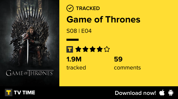 deadlyvampires's tweet photo. I've just watched episode S08 | E04 of Game of Thrones! #GoT  https://t.co/IRr5tWWiQT #tvtime https://t.co/qFSryOi5XO