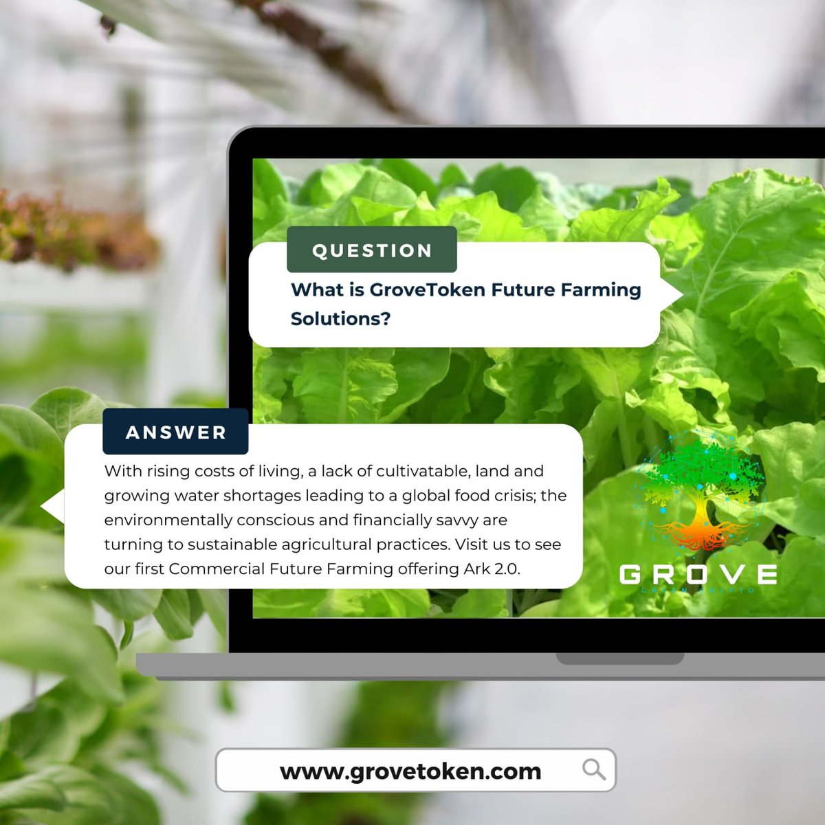 GroveToken's tweet photo. Rising costs of living, lack of cultivatable land, water shortages and harsh weather conditions are some of the reasons of why we do, what we do! 

Our commercial Hydroponic product - The Ark 2.0 is now available to purchase at https://t.co/acpVhOnll7 

#GroveToken #GroveBusiness https://t.co/Rf3PORGXM3