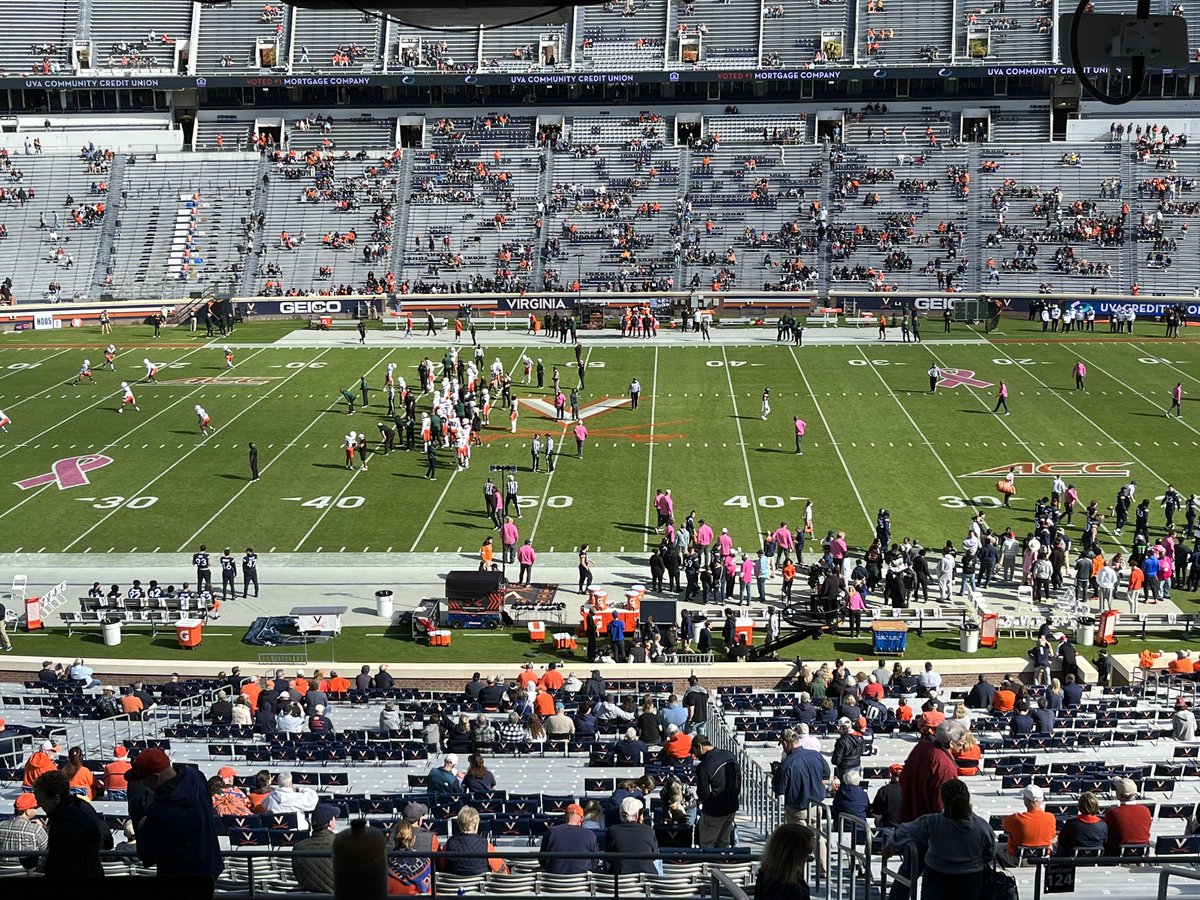 Adam Hawes checking in live from Scott Stadium! Listen in to Virginia and Miami on the Virginia Sports Radio Network and locally on <a href="/NewsRadioWINA/">News Radio 98.9 -AM1070 WINA</a> 98.9 FM 1070 AM and <a href="/3WV/">97.5 3WV</a> 97.5 FM!
Kickoff at 12:30!