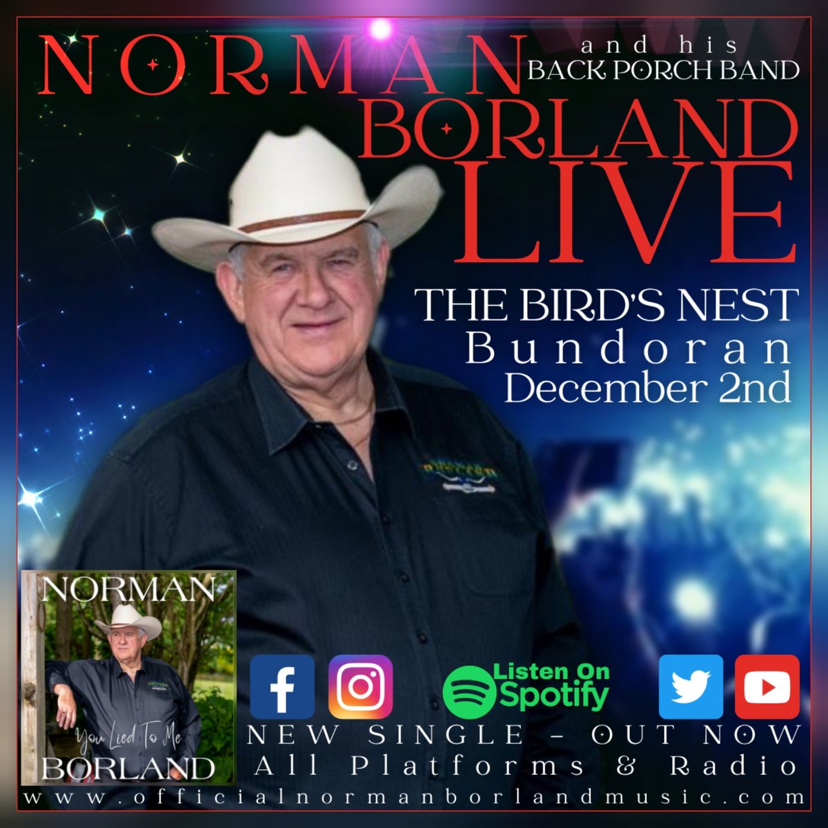 Norman Borland (@borlandnorman) on Twitter photo Norman & his #BackPorchBand are coming to the famous #BirdsNest in #Bundoran on Dec. 2nd for a night where #CountryMusic is ALL you're gonna hear! ππ
Latest Single β‘οΈ #YouLiedToMe #OutNow
GET IT HERE π
ditto.fm/you-lied-to-me
<a href="/aswrittenbyas/">AS Written</a>βοΈπβοΈ
#BrianKerrigan πΏππ§ Norman & his #BackPorchBand are coming to the famous #BirdsNest in #Bundoran on Dec. 2nd for a night where #CountryMusic is ALL you're gonna hear! ππ
Latest Single β‘οΈ #YouLiedToMe #OutNow
GET IT HERE π
ditto.fm/you-lied-to-me
<a href="/aswrittenbyas/">AS Written</a>βοΈπβοΈ
#BrianKerrigan πΏππ§