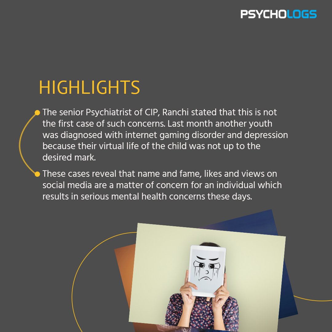 PsychologsIndia's tweet photo. Social Media Addiction: Becoming a Threat to Mental Health
https://t.co/M5j9Dkpp9K
@mentalhealth
#news #addiction #socialmedia #instagram #facebook #youth #childrens #trauma #globalchain #mentalillness #positivity #mentalhealthmatters #psychologytoday https://t.co/ToPyQ27g5r