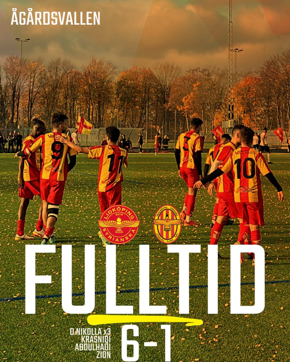 FULLTID🔴🟡

6-1

Vi spelar division 4 fotboll nästa säsong!!

#tihesuryoye