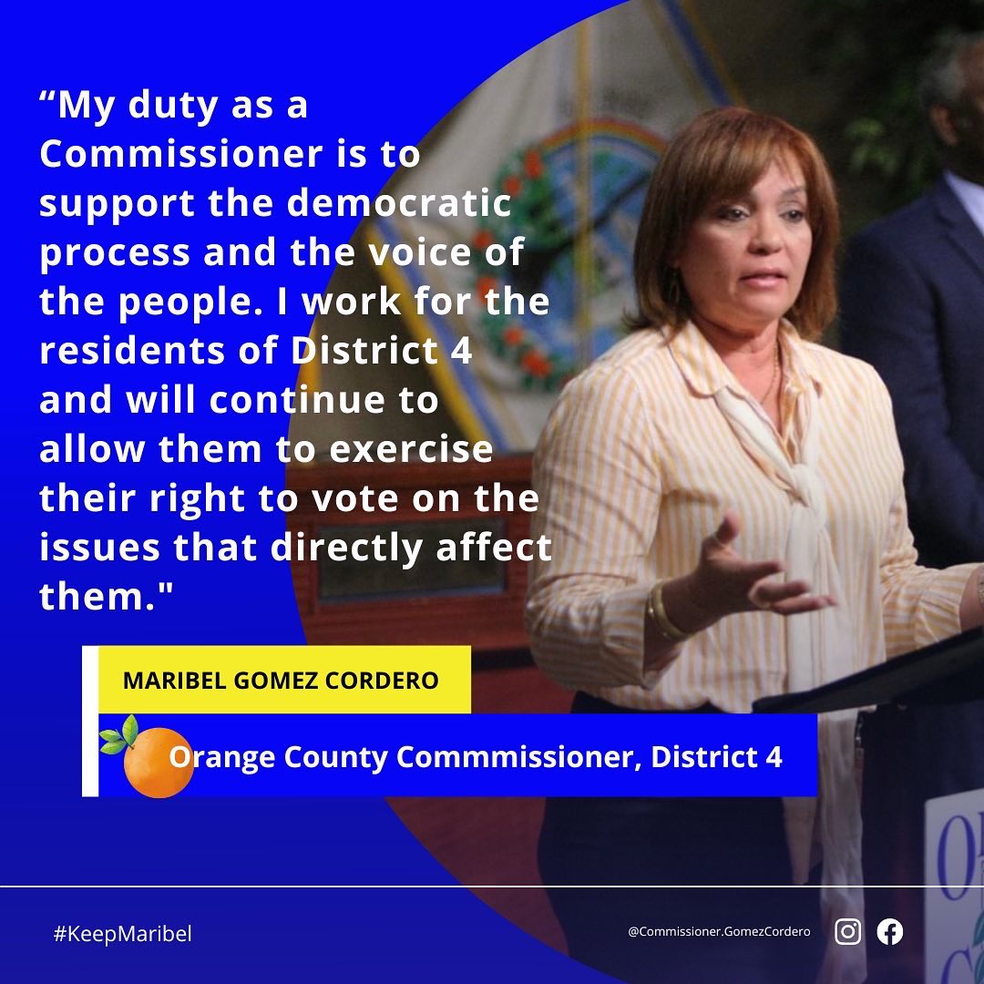 keepmaribel's tweet photo. I take my duty as a commissioner very seriously! #KeepMaribel as Orange County Commissioner, District 4 #OrangeVotes https://t.co/RG90BgsCpo