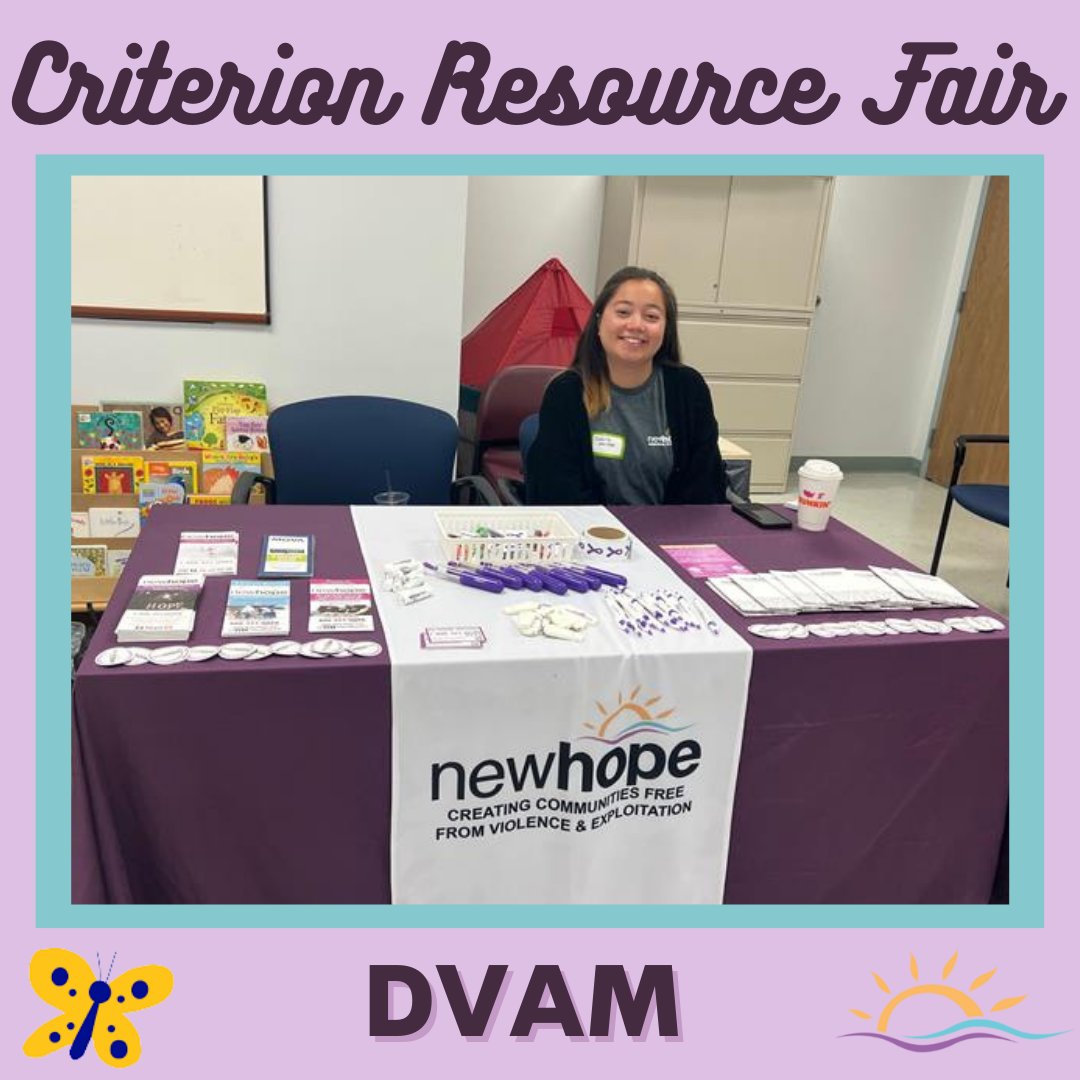 Claire at the Criterion Child Enrichment Resource Fair! Thanks for having us!
#ResourceFair #DVAM #DomesicViolenceAwarenessMonth #DVAM2022 #DVawareness #CreatingSafeSpaces #HealthyFamilies
