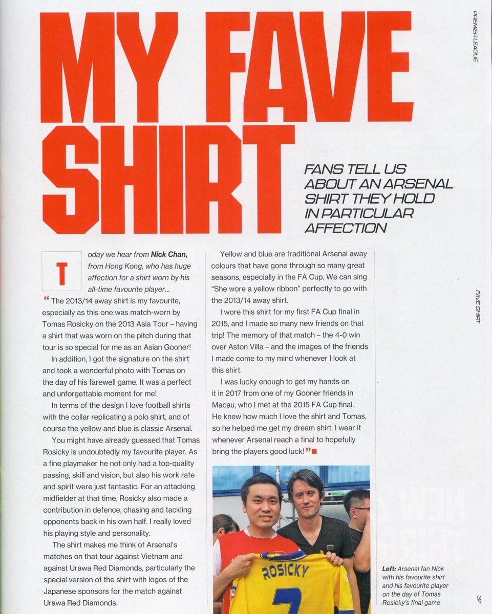 nickchan0620's tweet photo. My pleasure to get on the match day programme for @arsenal against @officialnffc ! 

Still feel unbelievable for that! 

Thanks so much to @shirt_arsenal @AFCProgramme for making my dream come true! 

So proud to be a Gooner! 

🟡🔵🇨🇿

#arsenal https://t.co/1mc2Aq6BvD