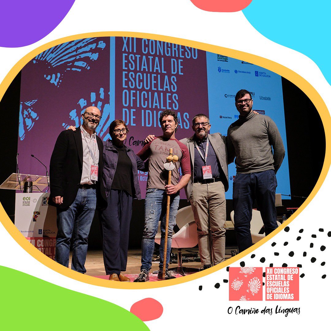 Unha vez máis queremos agradecer a todos os asistentes a este XII Congreso Estatal de EOI a súa presenza e colaboración 👏🏼

Un pracer recibirvos a todos en Santiago de Compostela. Esperamos que gozásedes do Congreso, a cidade e a cultura.

Vémonos en Murcia!

#OCamiñoDasLinguas