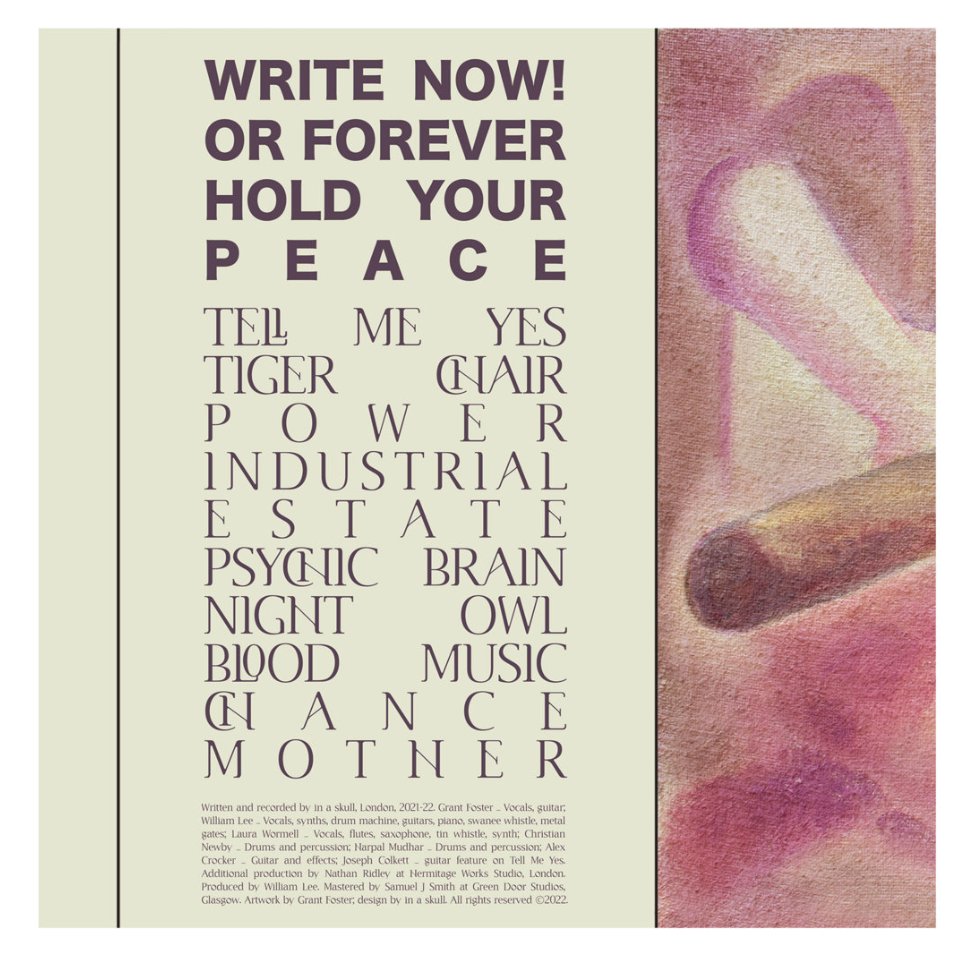 inaskull's tweet photo. Our third full length album, "Write Now! Or Forever Hold Your Peace" has been born. You can preorder the double inlay 130g vinyl from our bandcamp page -https://t.co/Z7Yjdfu5V7 https://t.co/GN4s6IttRC