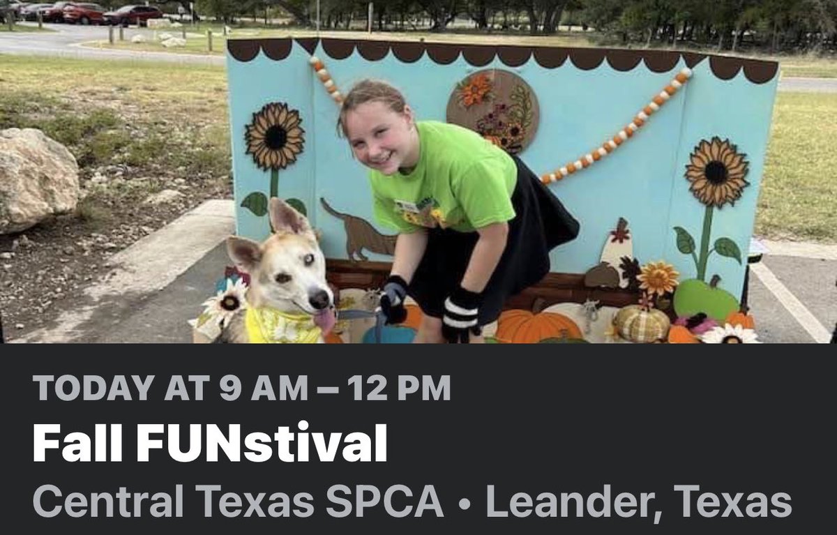 Happy Saturday! Are you ready? Our Fall FUNstival is happening until noon Saturday, October 29th, at our shelter! Huge sale of pet products at low prices, photo booths, and free games/fun for canines with a donation of pet canned food.  All proceeds benefit our adoption program.
