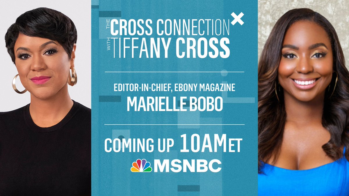 UP NEXT: @EBONY Editor-in-Chief Marielle Bobo joins @TiffanyDCross to discuss a new era of EBONY Magazine and the EBONY Power 100 event taking place tonight celebrating Black trail blazers. #CrossConnection