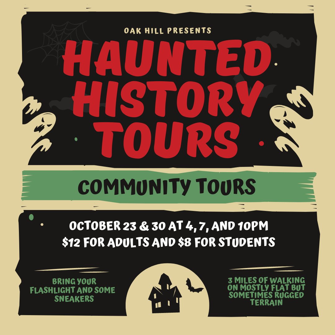 Do you know what is truly scary? Missing out on Oak Hill Haunted History Tours! Make sure to sign up for our last community tour date on October 30 for the chance to learn about the spooky history of Berry! Use the link in our bio to sign up 👻