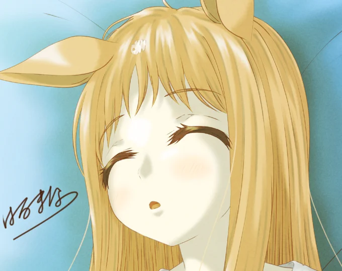 #今月描いた絵を晒そう 全体は見せられないので顔周辺だけピックアップ。言わずもがな全てグラスワンダーです 