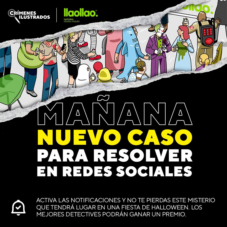crimenes_ilustr's tweet photo. Una nueva fiesta de disfraces. En Halloween. Pero algo inesperado está a punto de ocurrir. ¿Podrás resolver el misterio? 

Mañana nuevo caso para que resolváis en redes sociales. Y aquí, ser buen detective tiene premio. Activa las notificaciones y prepara tu lupa 🔎 Os esperamos. https://t.co/cUtyvrZ2h1