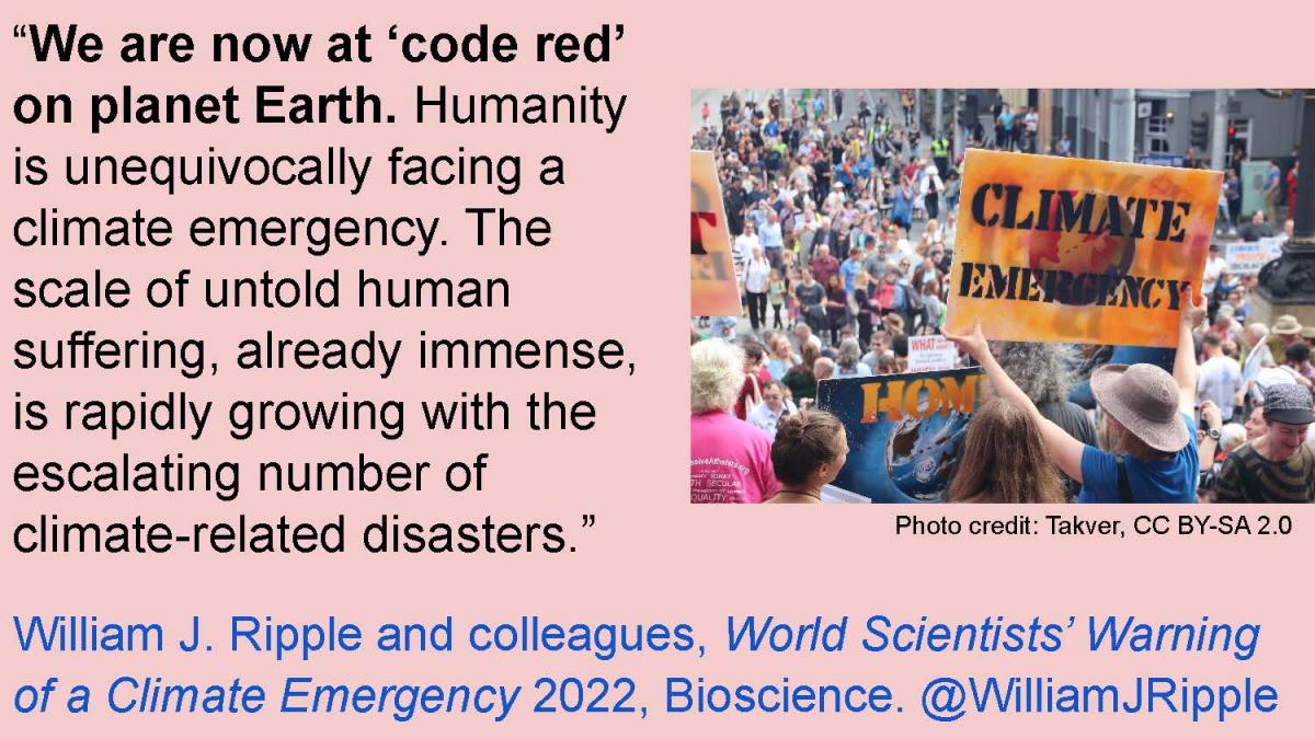 Our climate house is on fire and we now describe this as 'code red' on planet Earth. Let's implore policy makers to go big at the upcoming UN climate summit, COP 27. doi.org/10.1093/biosci… @ProfBillMcGuire @qolfabook @jasonhickel @MaxJerneck @AmesMck @ProfTimJackson @JamesGDyke