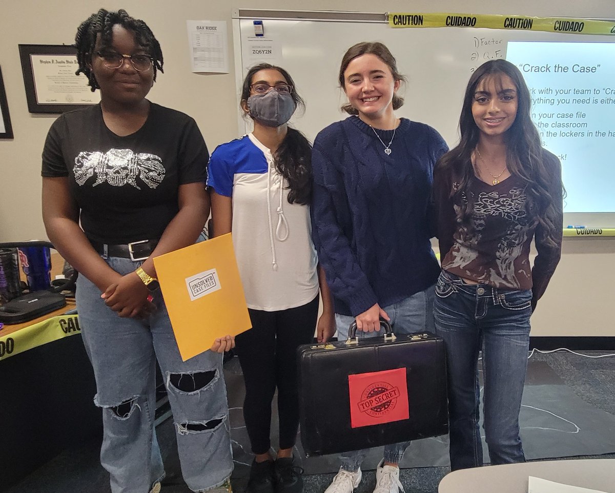 MelissaMinieri's tweet photo. One of my favorite activities for the year! Solving quadratics to crack the case! @ACESCISD @ORWarEagles https://t.co/n8P1GpgrSp