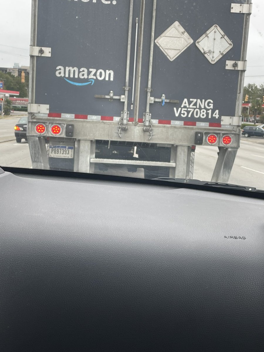 jerolyn4ever's tweet photo. @amazon whomever the driver of this truck is should be reprimanded. We were almost side swiped by him this morning on Ashley Phosphate in North Charleston! https://t.co/ZfmjOBlL3H