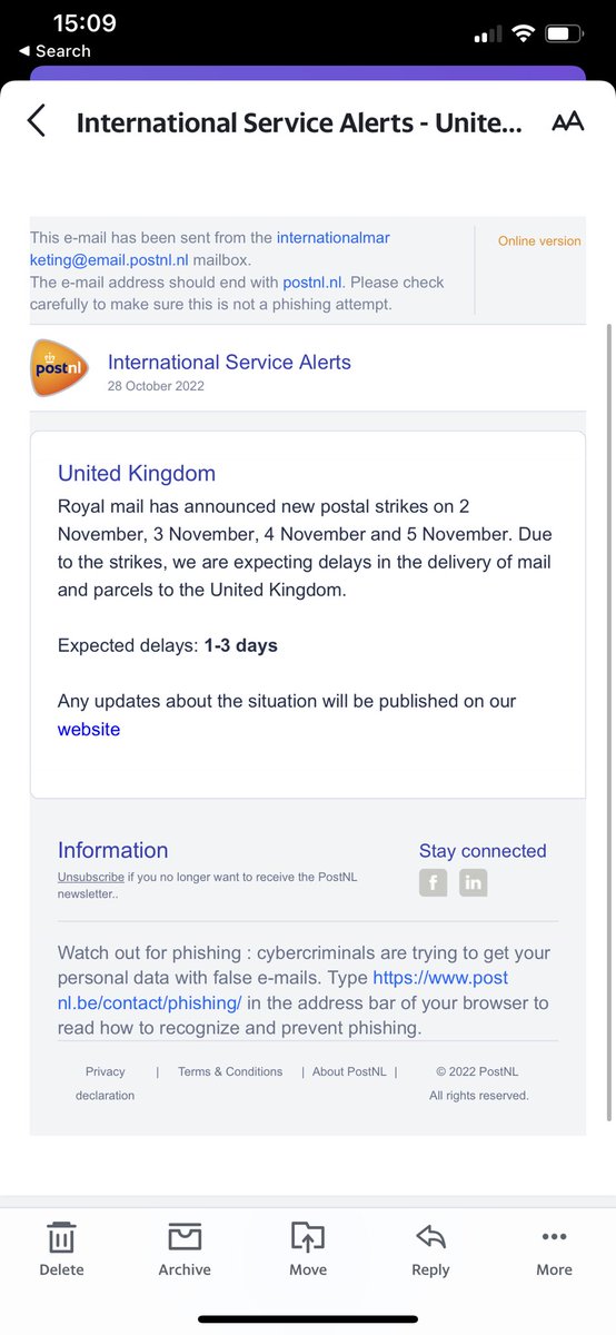 BeccaJane80's tweet photo. @PostNL This is the email I got https://t.co/NzMTyLXUcZ