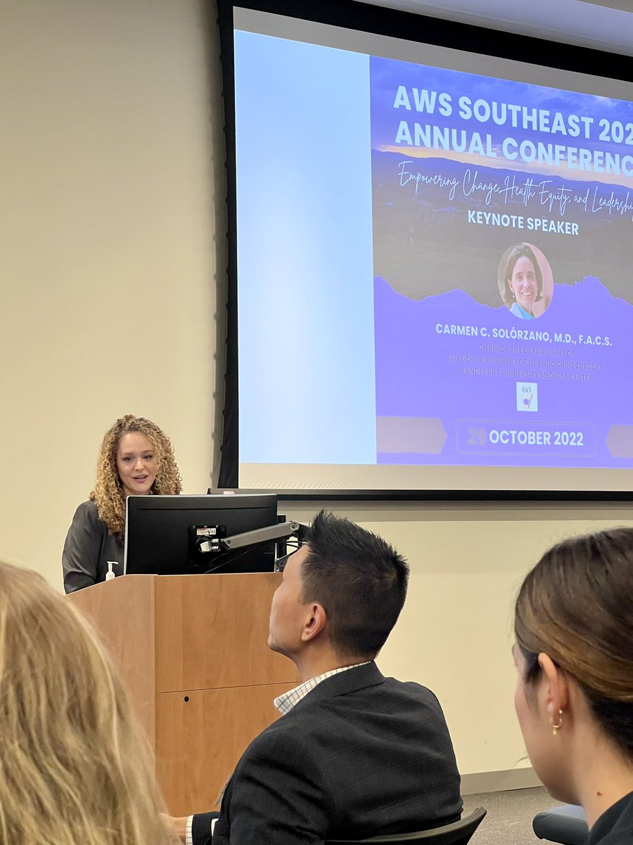 cblythesmith's tweet photo. AWS Southeast Regional Annual conference off to fantastic start thanks to UVA Chapter president @EmilyRabinovich and keynote from @Carmensolcar 🙌🏼 https://t.co/e4hKcW6xYM
