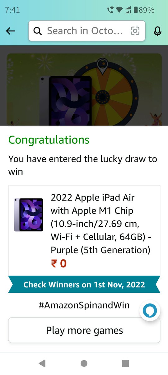 iam_subhasish's tweet photo. @amazonIN #AmazonSpinandWin https://t.co/n9MrWomglo