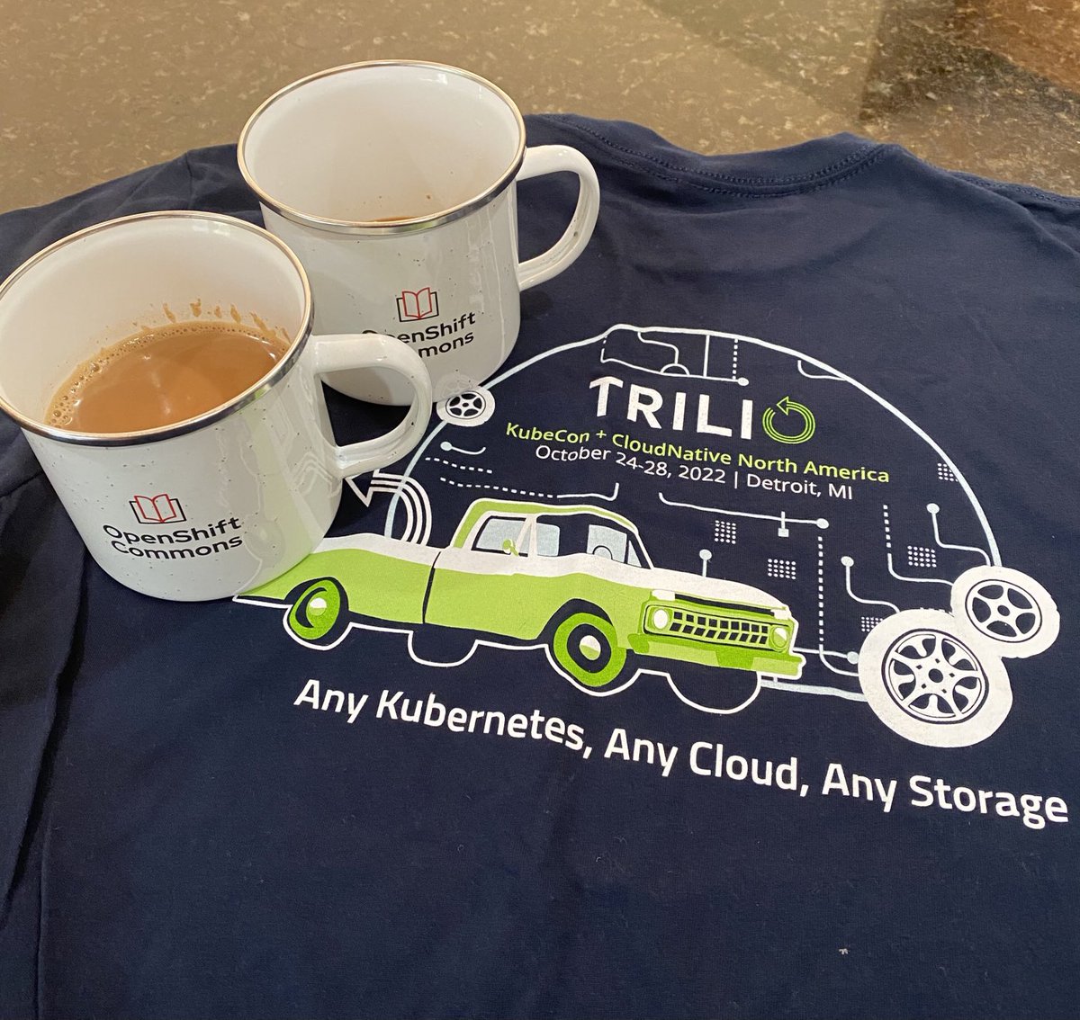 LaxmiBalcha's tweet photo. Back home sipping my favorite masala chai @kubecon2022 ⁦@triliodata⁩ ⁦@openshift⁩ 
What an awesome week it was at @Detriot ! Thanks to all presenters in the keynotes, sessions and sponsors running the booths &amp; parties . Such a vibrant #opensource #CNCF community. https://t.co/4CdvjB1xxB
