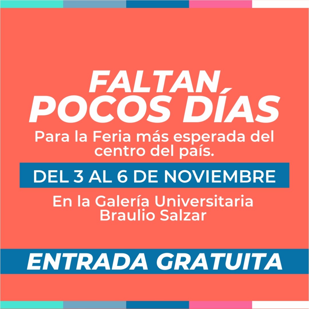 ¡Faltan pocos días para que comience la #Filuc2022! 🎉

✨ Con 𝗘𝗡𝗧𝗥𝗔𝗗𝗔 𝗟𝗜𝗕𝗥𝗘 podrás disfrutar de 4 días con actividades imperdibles.
 
📍Estaremos del 3 al 6 de noviembre en la <a href="/GaleriaBS/">Gal. Braulio Salazar</a> 🤓
 
Vive la experiencia de esta 19.a edición #VocesParaElReencuentro 🎆
