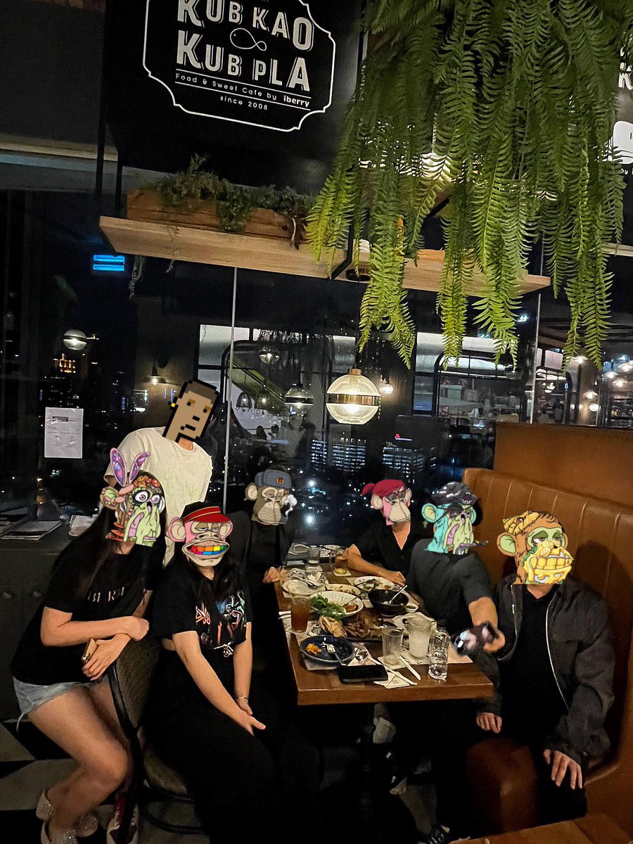 Fellow Apes from Singapore visiting!
Nice chat with you apes
<a href="/TheNFTAsian/">Asian Atoza 艾涛 💫 | AI x Crypto</a> @chrn69 

Welcome more Apes to BKK...lemme know if you're around